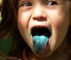 lingua blu coloranti